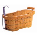 Alfi Brand 61" Free Standing Cedar Wooden Bathtub W/ Fixtures & Headrest AB1139
